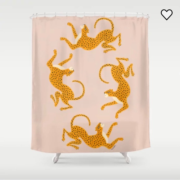 Pink Leopard Print Shower Curtain - Picture 1 of 6